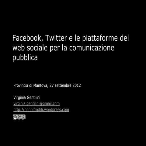 Web sociale comunicazione pubblica mantova 2012