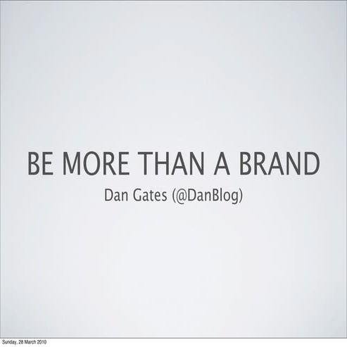 Web Source East Talk: Become More Than a Brand