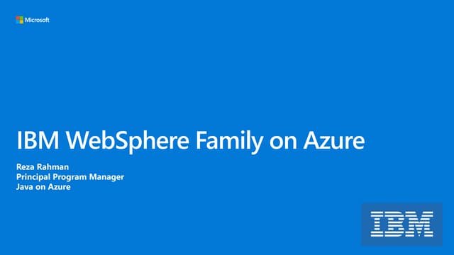 IBM WebSphere Family on Azure