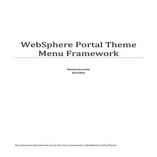Websphere portal theme menu framework