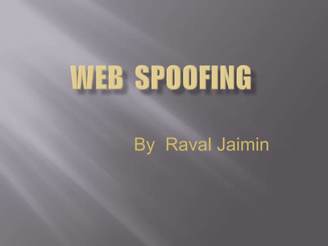 Webspoofing