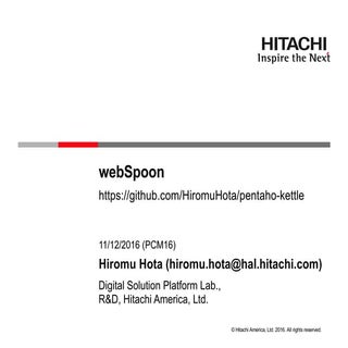 Overview of webSpoon @ Pentaho Comm...