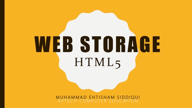 HTML5 Web storage