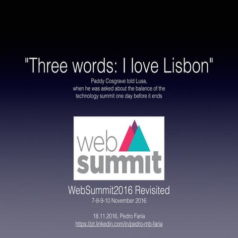 Web summit Lisbon 2016 revisited