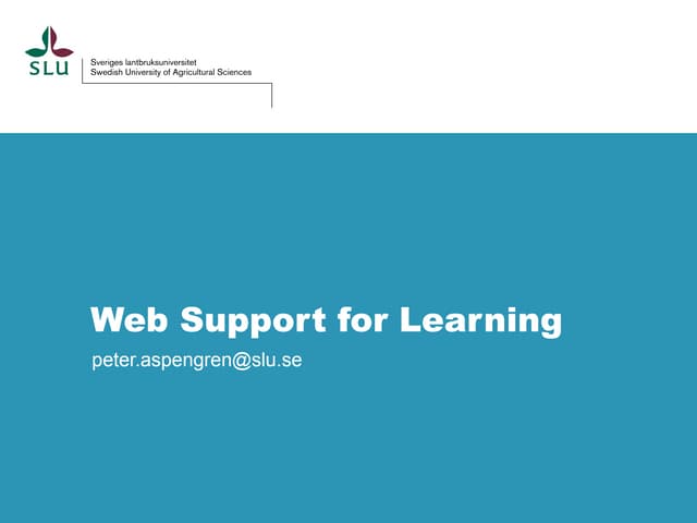 Websupport for learning