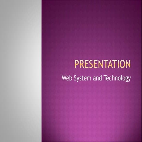 Web system and technology | PPT