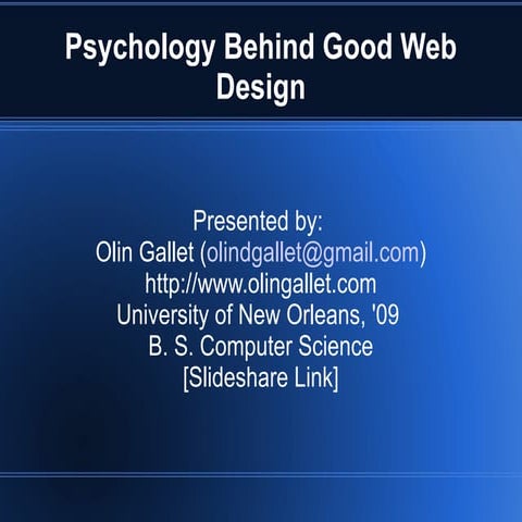 The Psychology of Good Web Design
