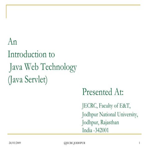 Web Tech Java Servlet Update1 | PPT