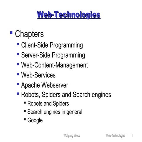 Vorlesung "Web-Technologies" | PPT