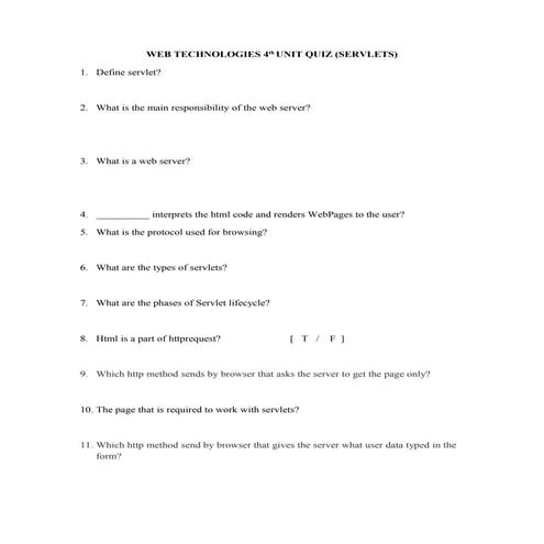 Web technologies 4th unit quiz