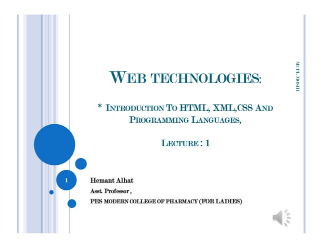 Web technologies lecture 01