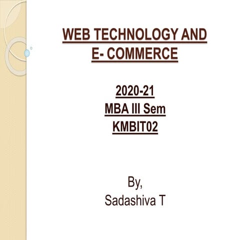 Web technology and e commerce ppt | PPTX