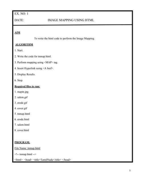 Web technology practical list