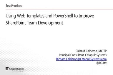 Better, Faster, Stronger! Boost Your Team-Based SharePoint Development Using ...