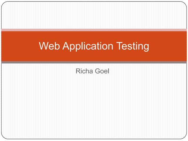 Web Application Testing