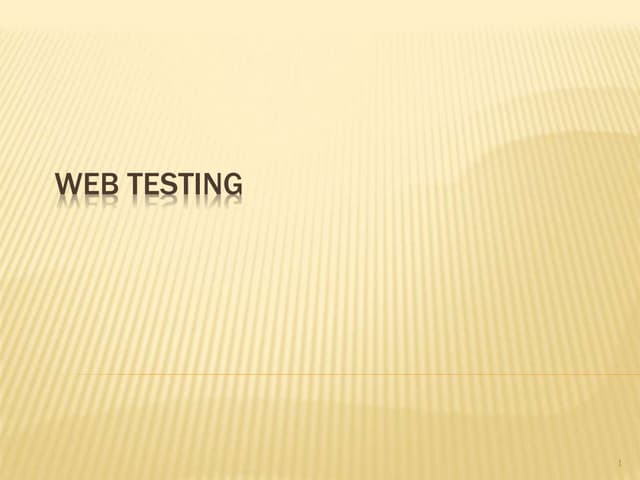 New Web Testing power point presentation