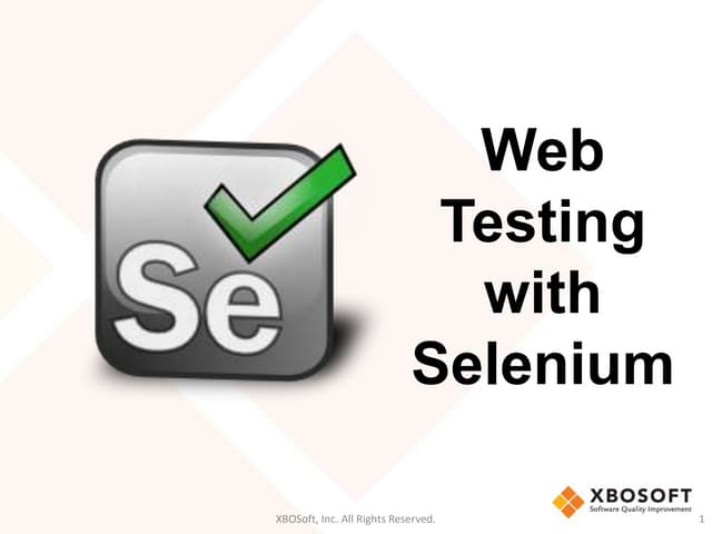 Web testing with Selenium