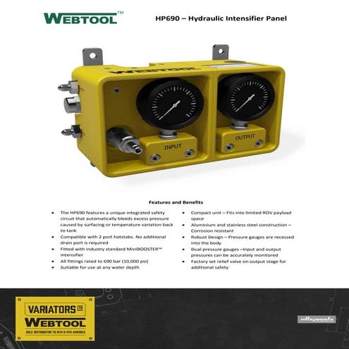 Webtool HCV155 Cable Umbilical and Riser Cutter - Data Sheet | PDF