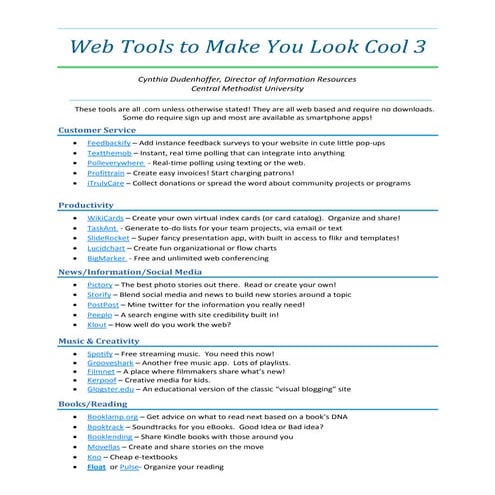 Web tools to make you look cool 3
