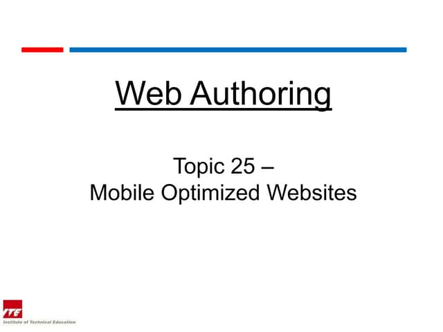 Web topic 25  mobile optimized website