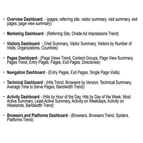 Web Trends Standard Reports (print screen)