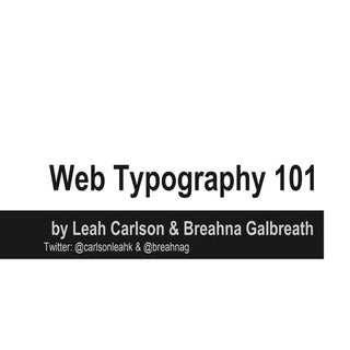 Web Typography 101