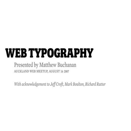 Web Typography