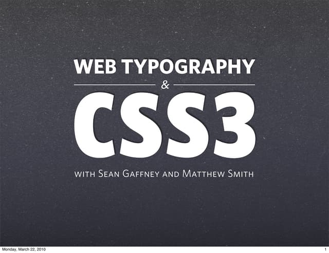 Web Typography with CSS3