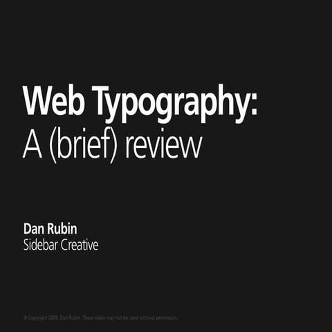 Web Typography: A (Brief) Review