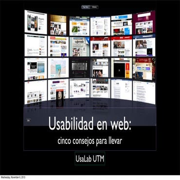 Usabilidad en web: cinco consejos para llevar (UNSIS 2013)