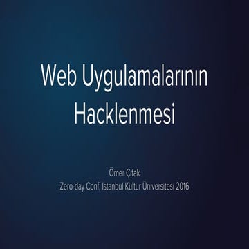 Web Uygulamalarının Hacklenmesi