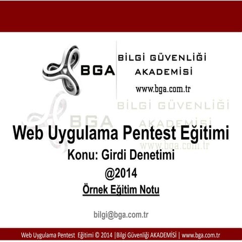Web Uygulama Pentest Eğitimi