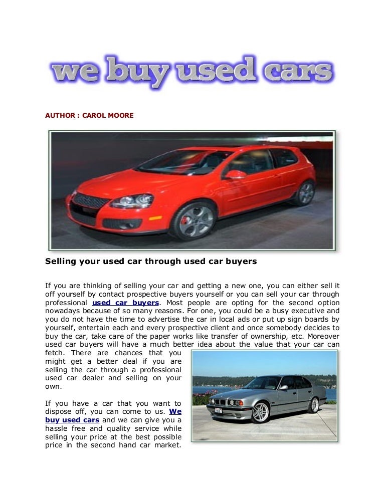 i want to buy 2nd hand car