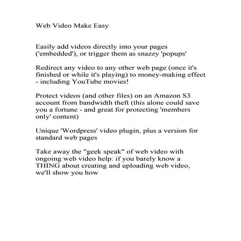 Web video make easy