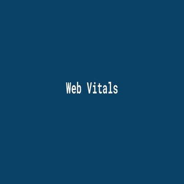 Core Web Vitals