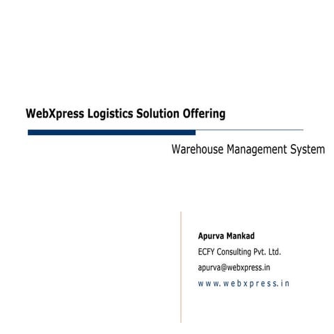 WebXpress Warehouse Management System