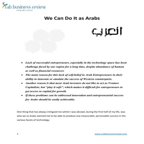 We can do it as arabs