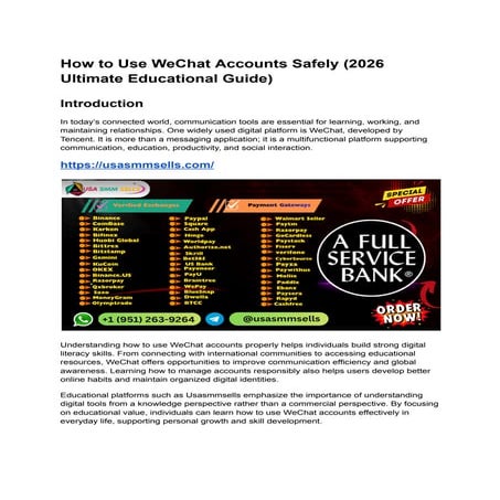 Comprehensive Guide to Safe and Effective WeChat Use in 2026 | PDF