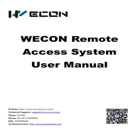 WECON Remote Access User Manual