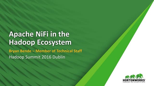 Apache NiFi in the Hadoop Ecosystem
