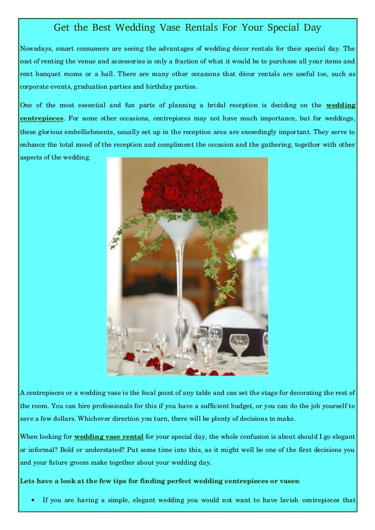 Get The Best Wedding Vase Rentals For Your Special Day