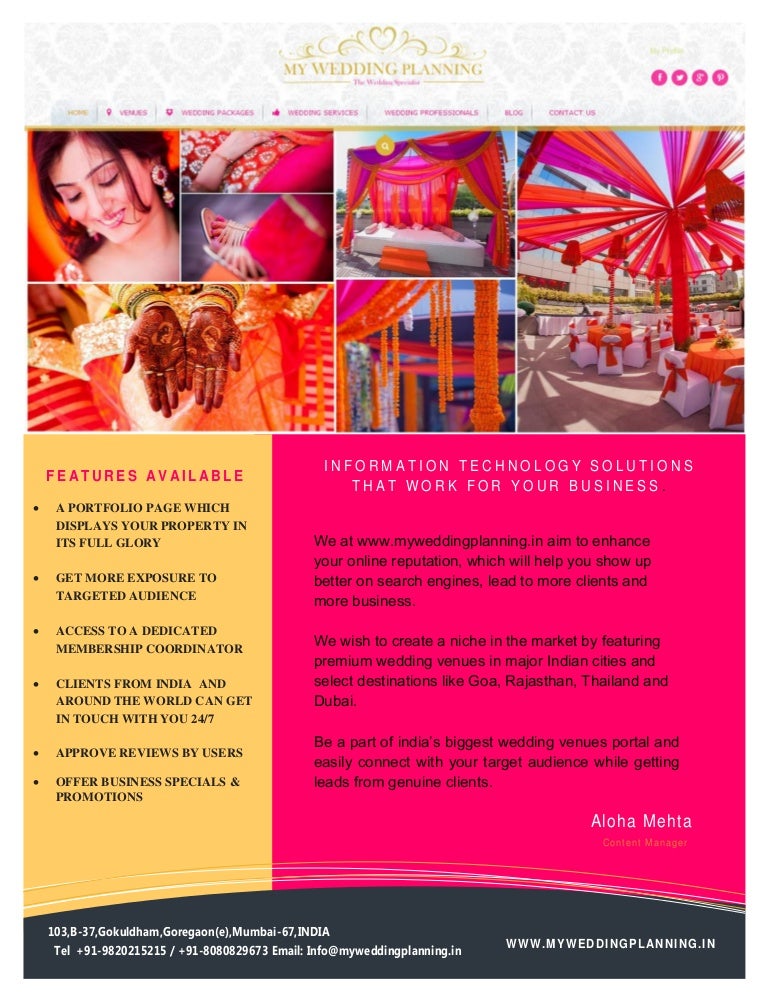 Wedding Venue Promotion - My Wedding Planning