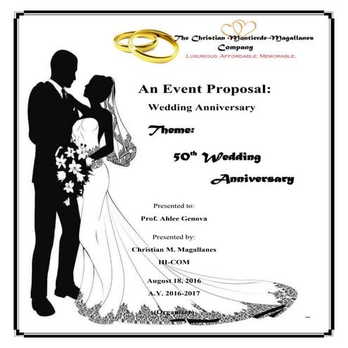 An Event Proposal: Wedding Anniversary Proposal