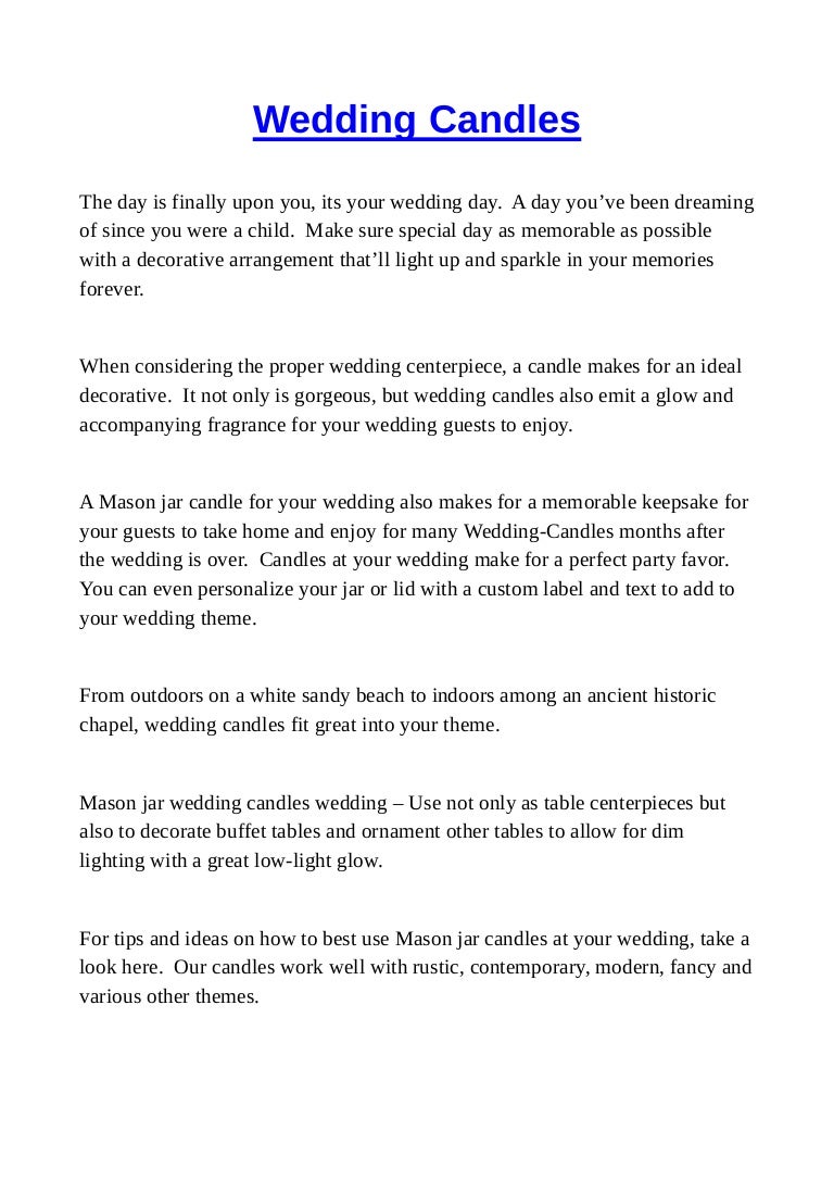 Wedding candles pdf