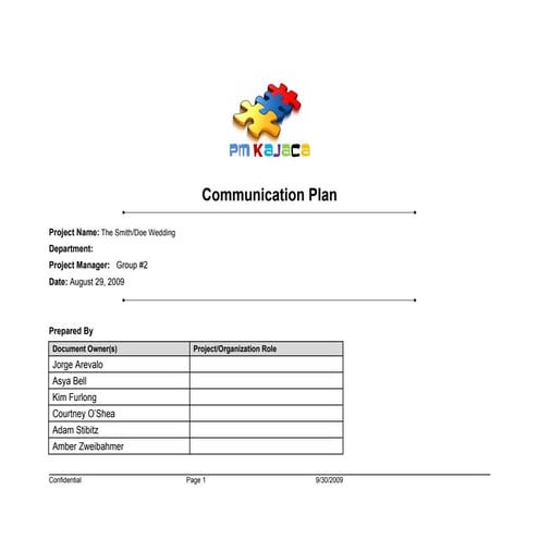 Wedding Communication Plan