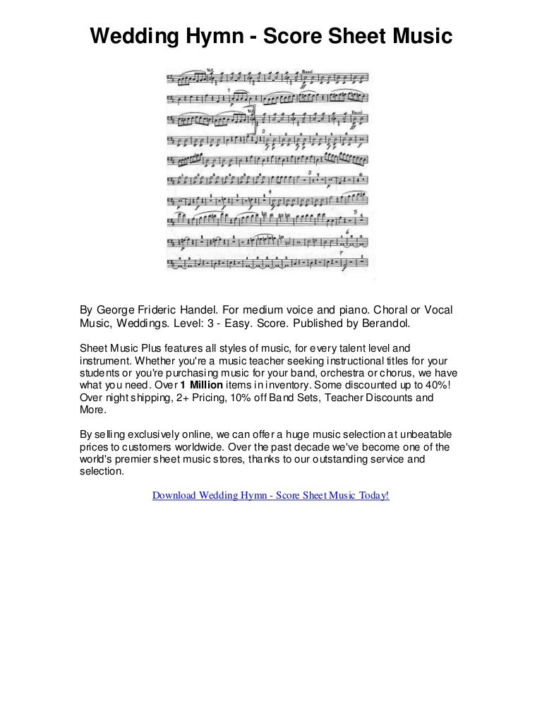 Wedding hymn score sheet music