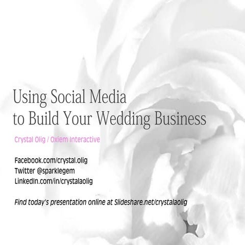 Using Social Media for Your Wedding Business