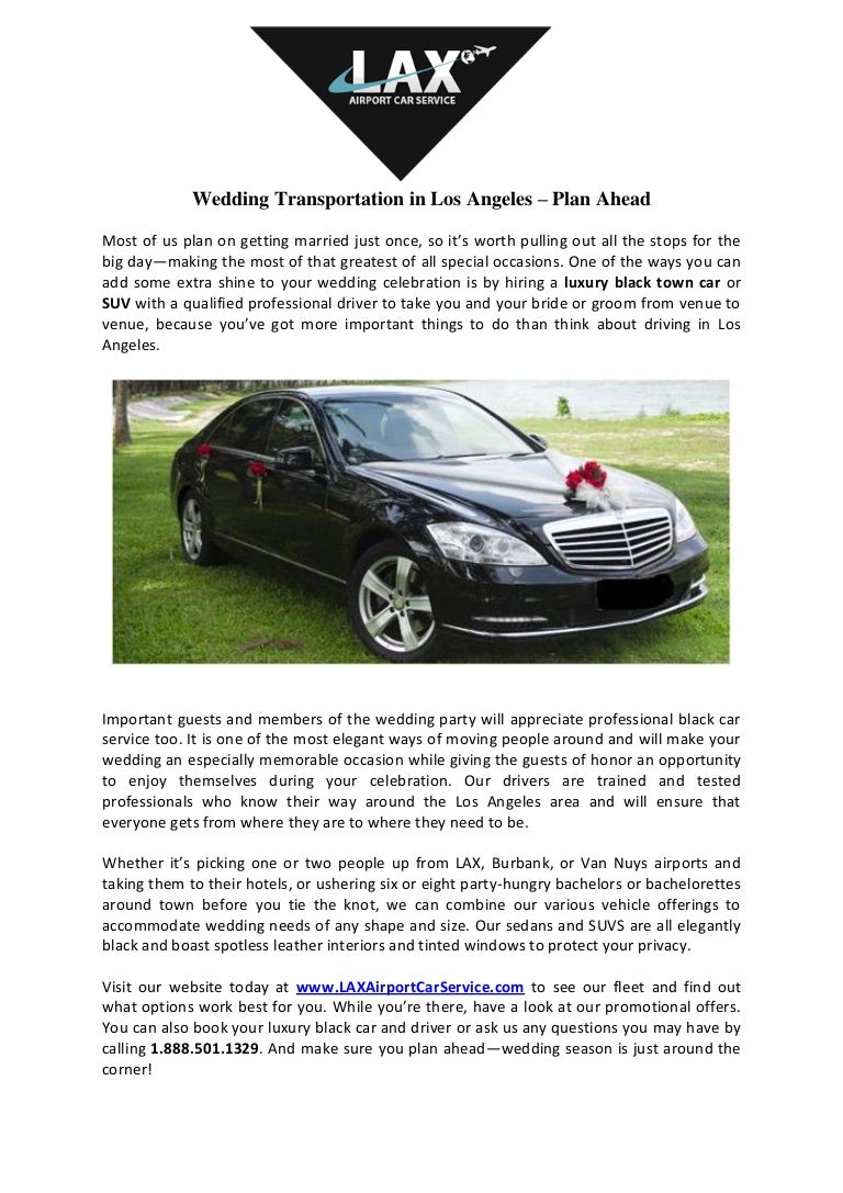Wedding Transportation In Los Angeles Plan Ahead