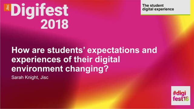 How are students' expectations and experiences of their digital environment c...