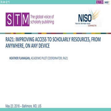 Flanagan - RA21 Improving Access to Scholarly Resources